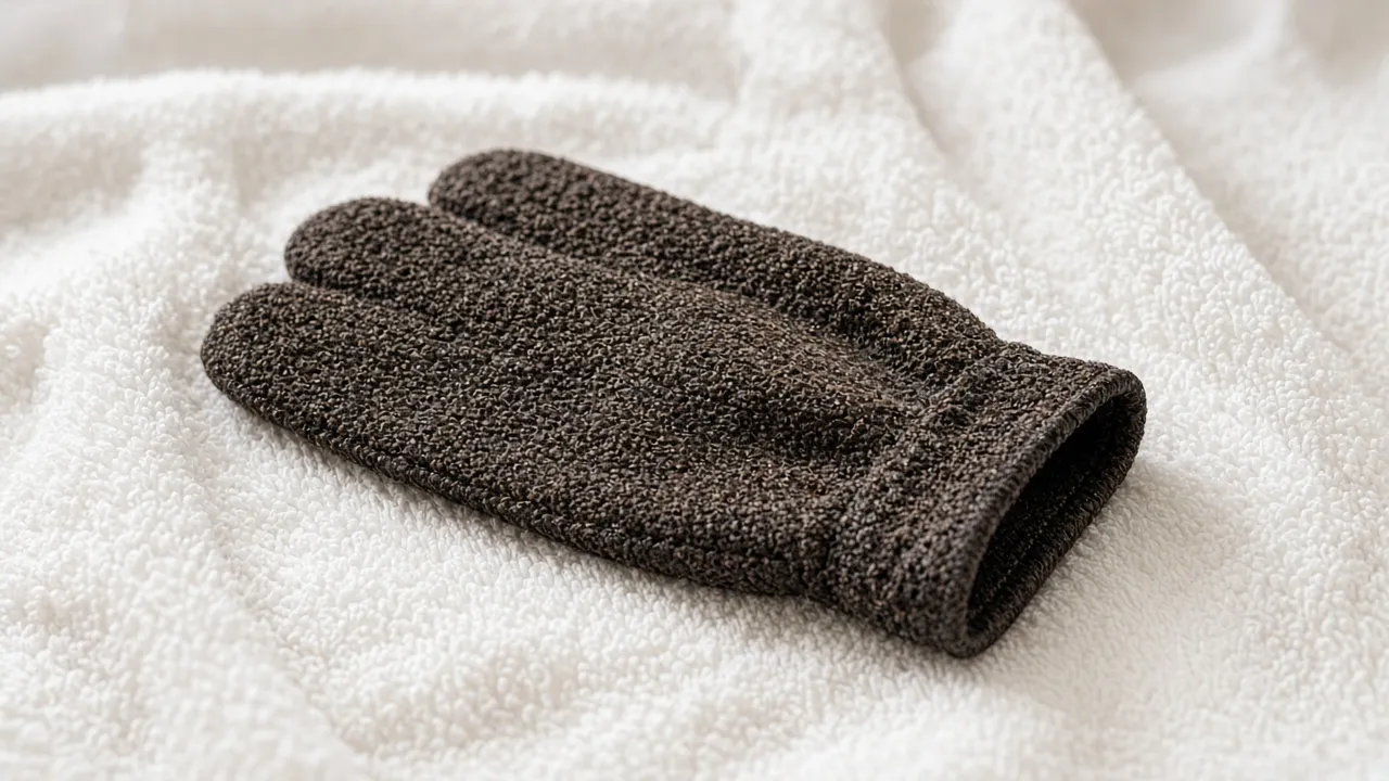 Illustrative image of a textured kessa exfoliating glove